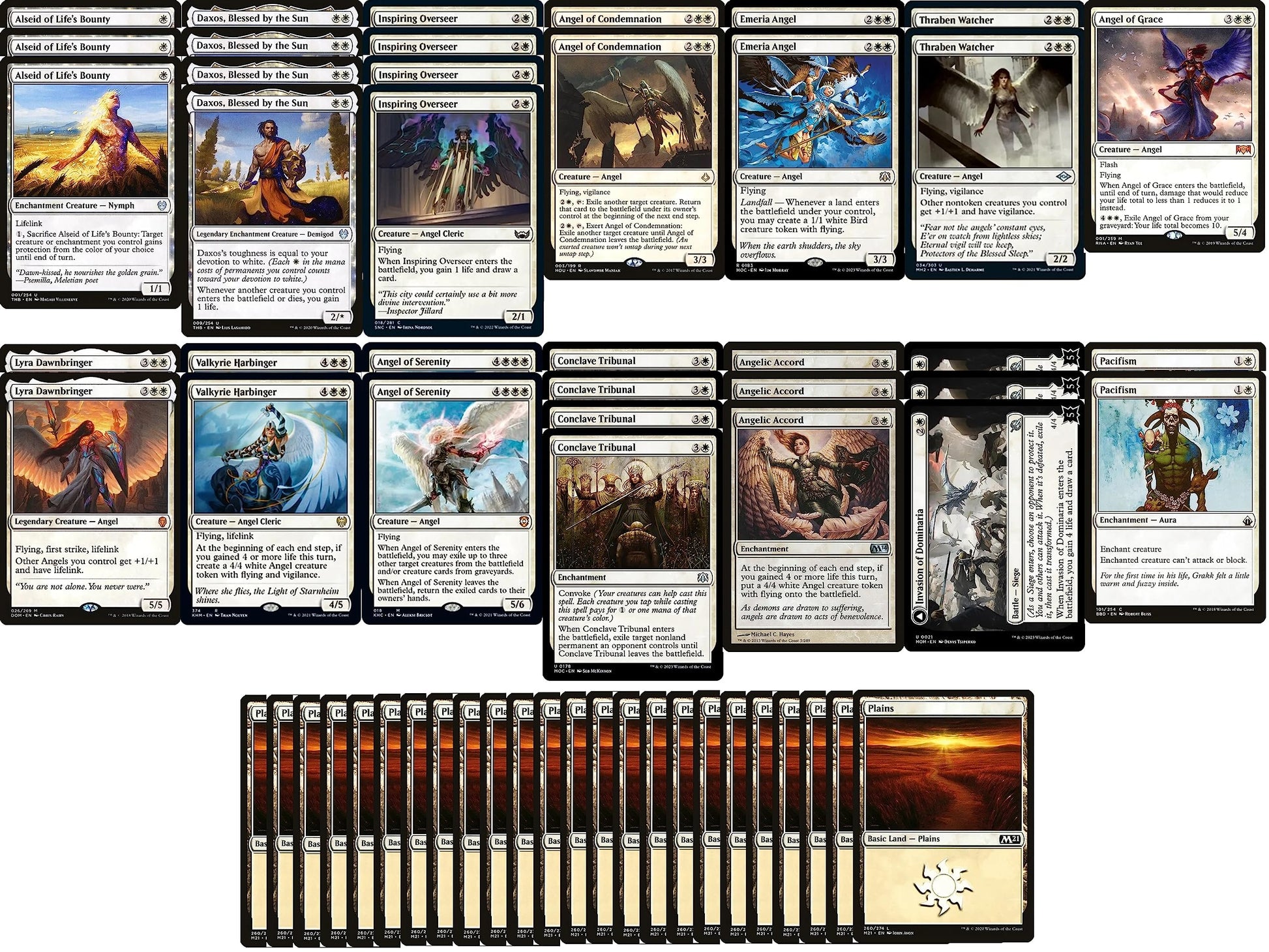 Elite Angel Deck - Mono White - Very Powerful - Modern Legal - Custom Built - Magic The Gathering - MTG - 60 Card!