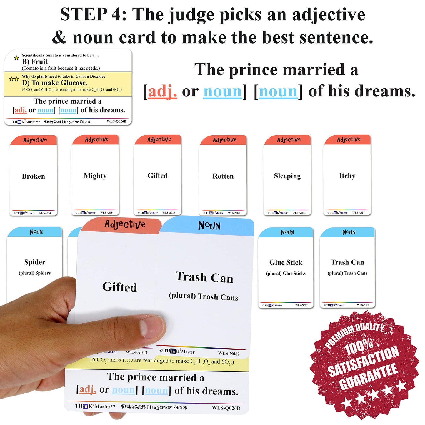 Think2Master Wacky Cards Life Science. Science Card. Make Sentences While Learning About Life Science. Multi Leveled.