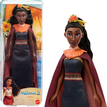 Mattel Disney Moana 2 Matangi Fashion Doll with 3 Accessories, Removable Outfit with Cape, Head Piece, Shoulder Piece & Anklet, Inspired by the Movie