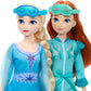 Mattel Disney Frozen Toys, Anna & Elsa Fashion Dolls in Royal Fitting Nightgowns & Slippers with Olaf Figure & 12 Accessories, Slumber Sister Set