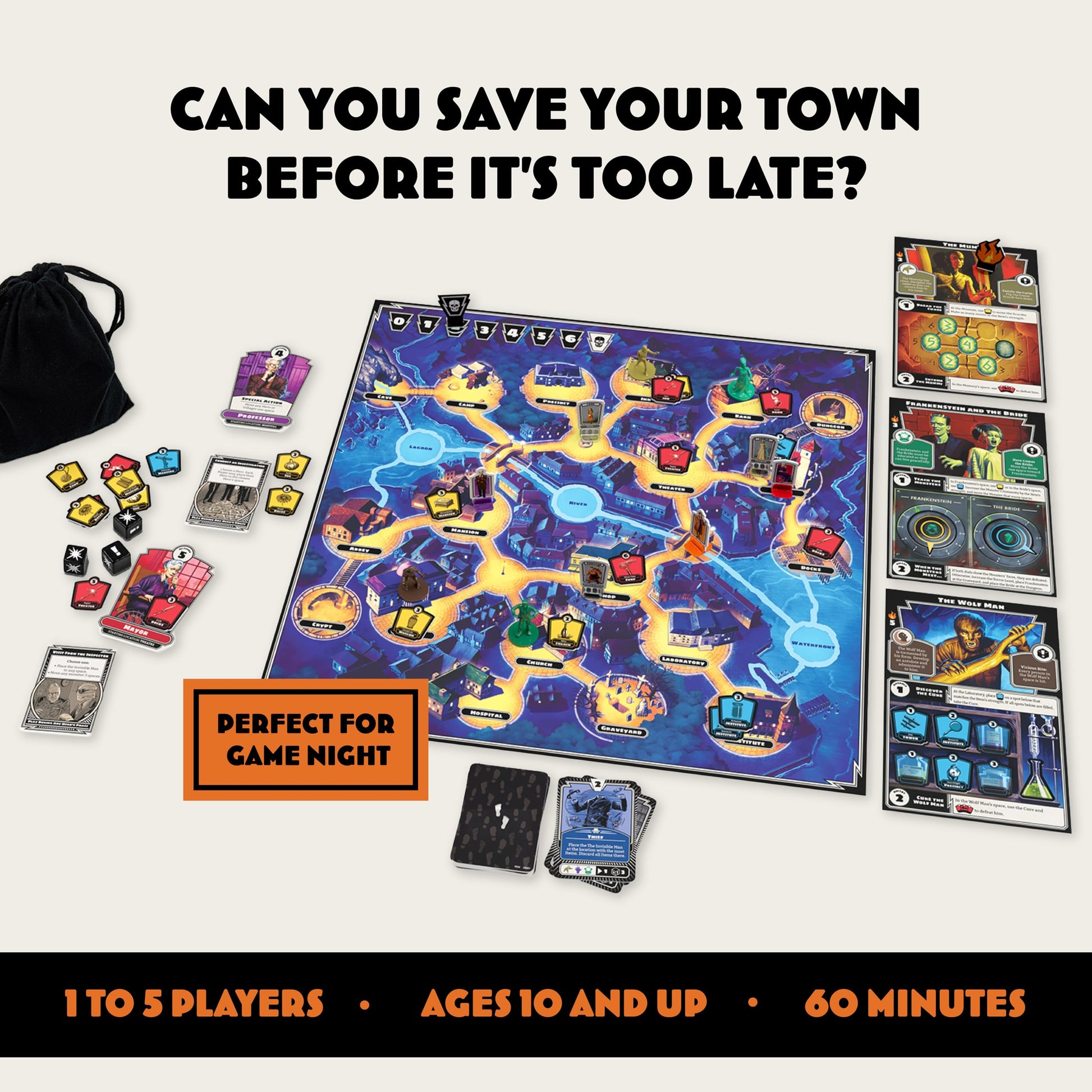 Ravensburger Horrified Games - Universal Monsters - Strategy Board Game - Boost Critical Thinking & Teamwork - Cooperative Gameplay - Unique Monster