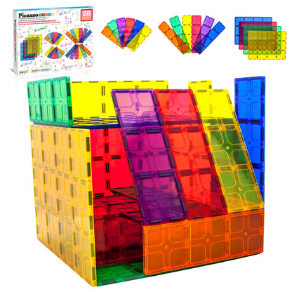 PicassoTiles Large Stabilizer Building Block Base Magnetic Building Block Tiles Jumbo XL Plate Foundation Kit Magnet Tile Stacking STEM Toy Set