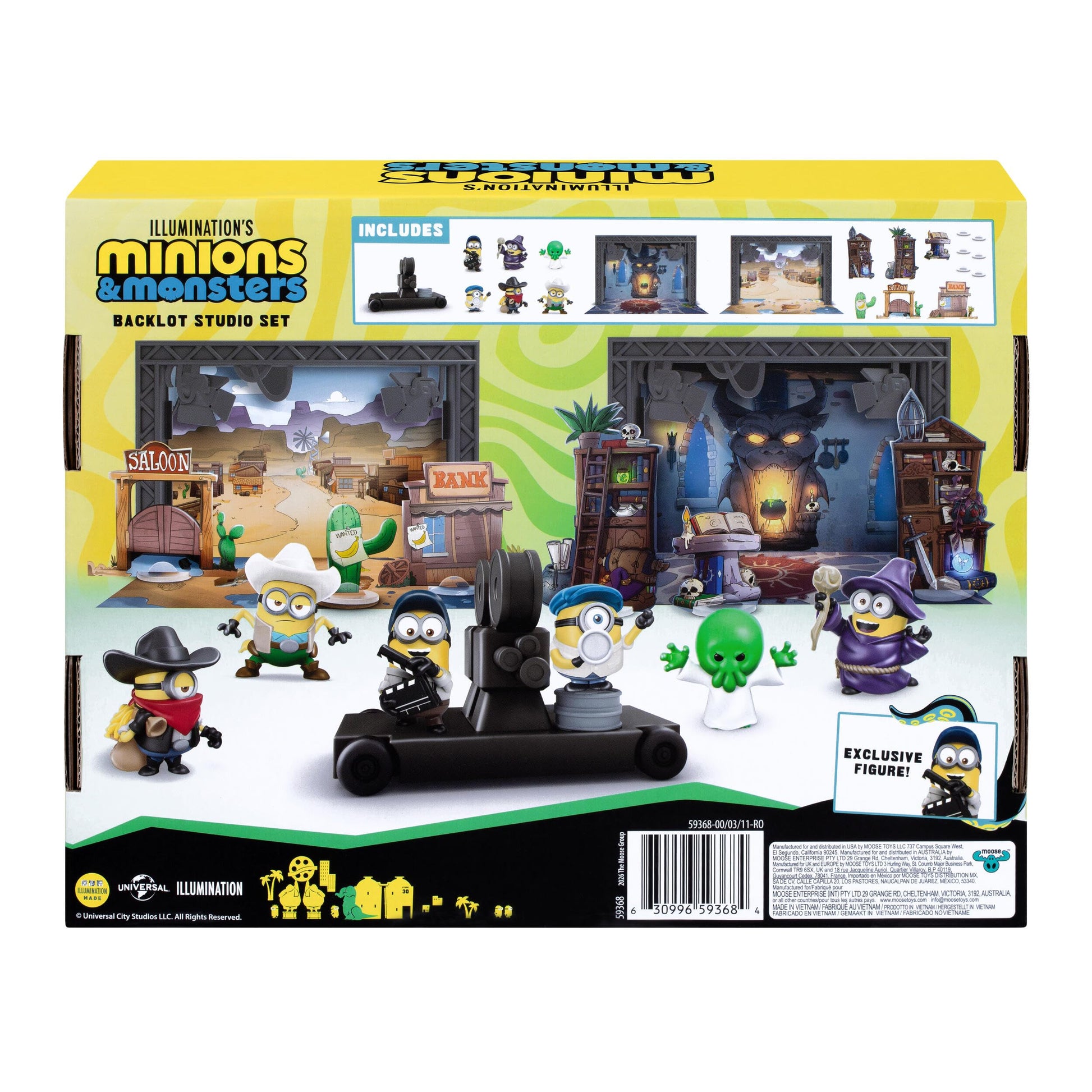 Minions Illumination's Monsters Backlot Studio Set, Mini Figure Minion Toys