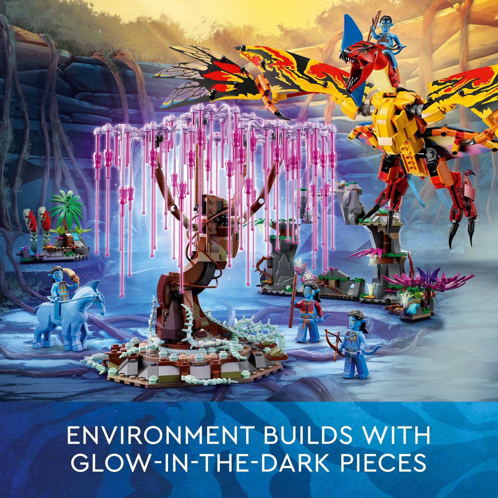 LEGO Avatar Toruk Makto & Tree of Souls 75574 Building Set - Movie Inspired Toy Set with Jake Sully and Neytiri Minifigures, Direhorse Animal Figure,