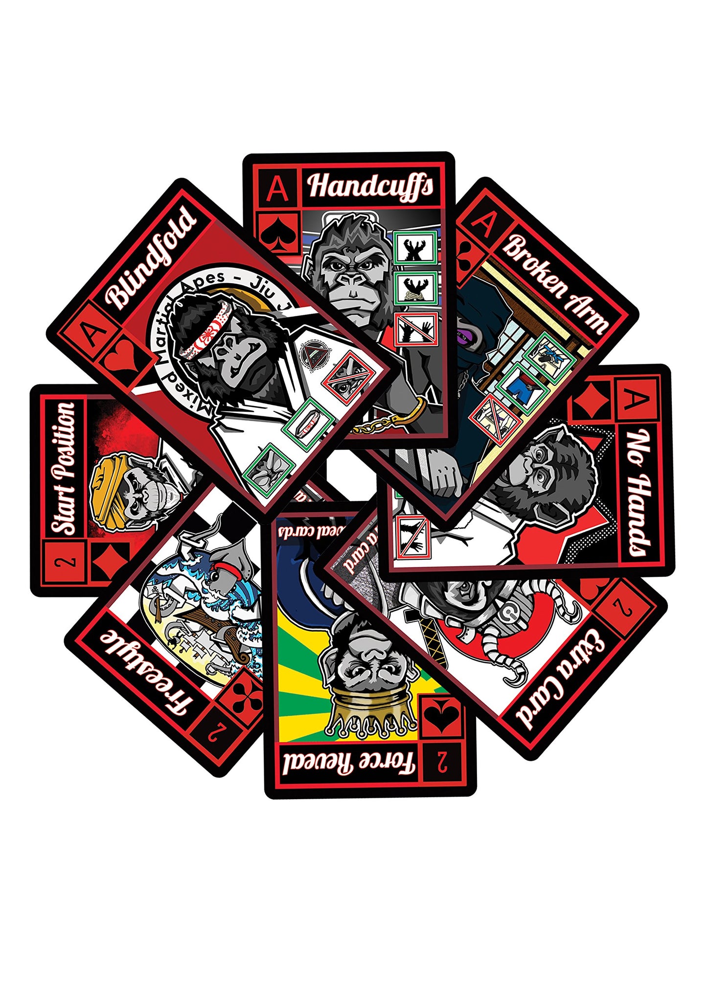 Game of Rolls - Brazilian Jiu Jitsu (BJJ) Grappling Game and Training aid + Traditional Deck of Playing Cards (2 in 1) Adults and Kids, Perfect as