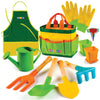 Play22 Kids Gardening Tool Set 12 PCS - Kids Gardening Tools Shovel Rake Fork Trowel Apron Gloves Watering Can and Tote Bag, Toddler Gardening Tools