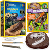 NATIONAL GEOGRAPHIC Dino Fossil Dig Kit & Dinosaur Book for Kids- Excavate a Replica Dinosaur Tooth Fossil and Study Paleontology with a Full-Color