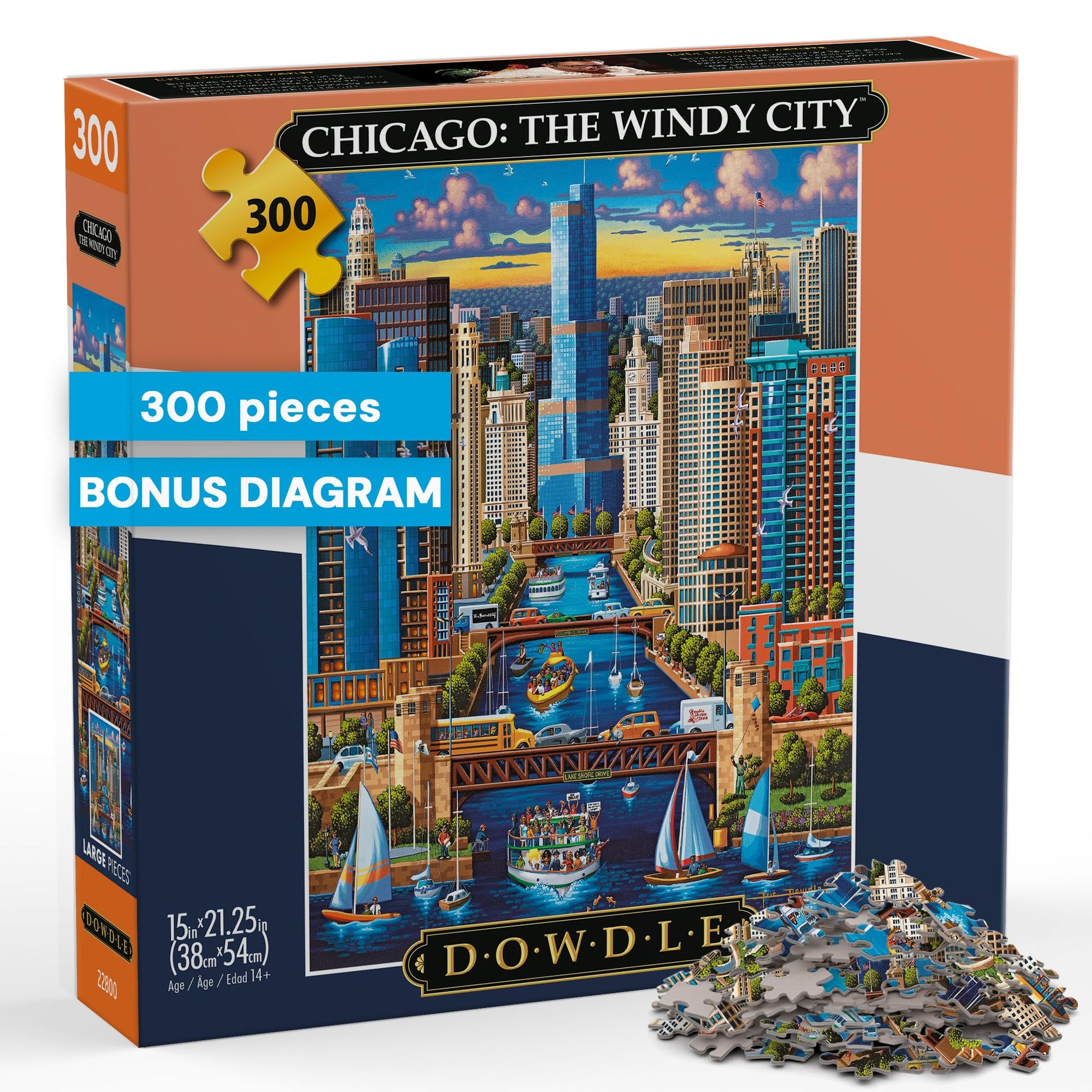 Buffalo Games - Eric Dowdle Chicago The Windy City - 300 Large Piece Puzzle
