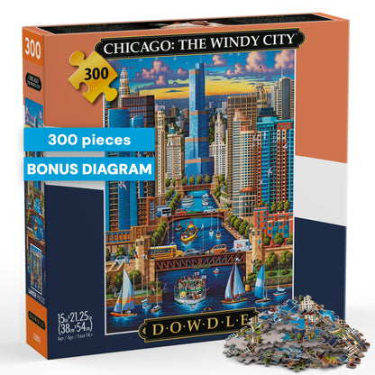Buffalo Games - Eric Dowdle Chicago The Windy City - 300 Large Piece Puzzle