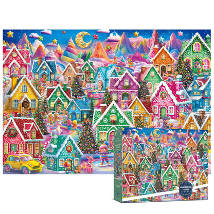 Antelope Puzzle Christmas Jigsaw Puzzle 1000 Pieces for Adults - Gingerbread Village Holiday Winter Scene, Relaxing Festive Puzzle Gift for Adults