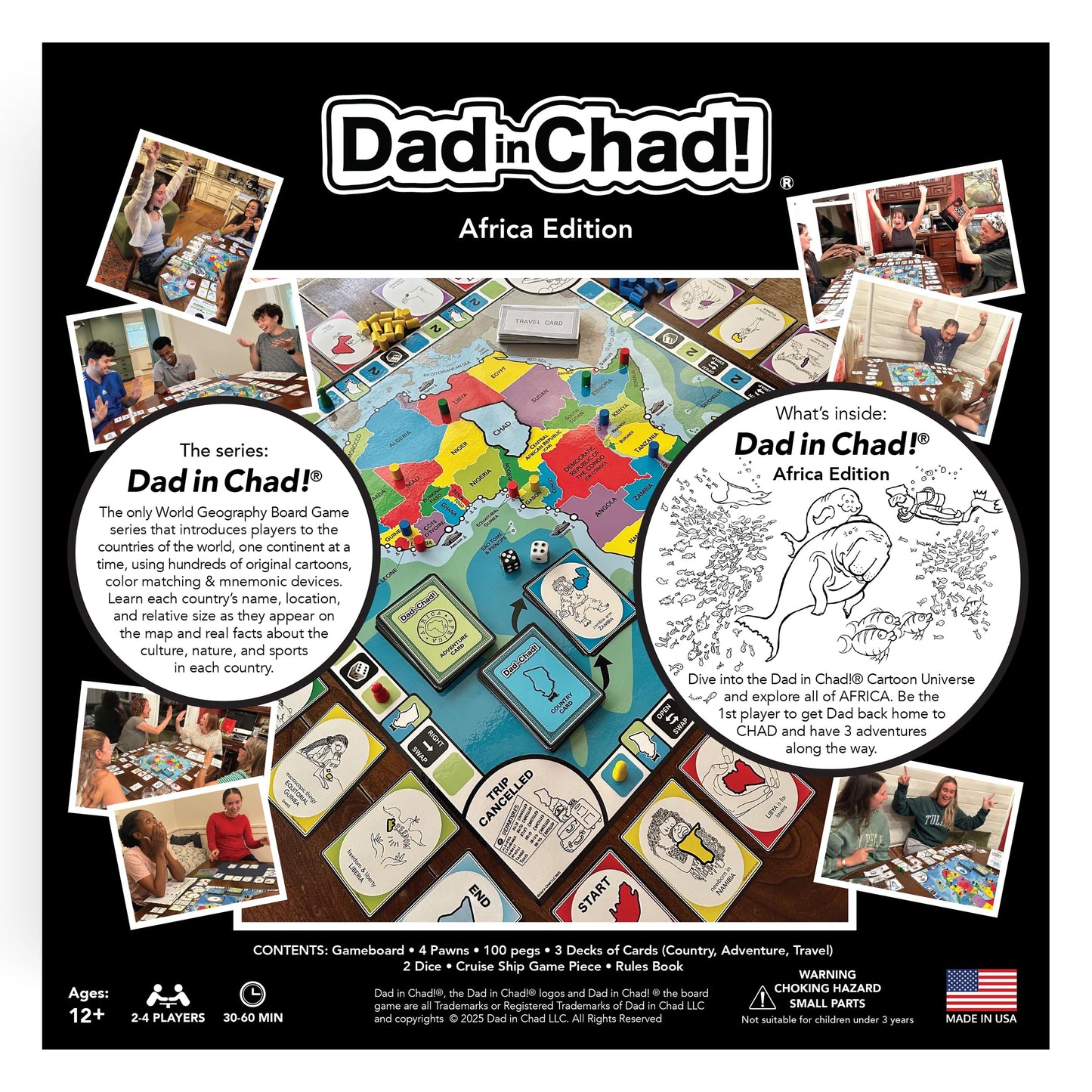 Dad in Chad Award-Winning Family Game Night Geography Board Game | Ages 12+