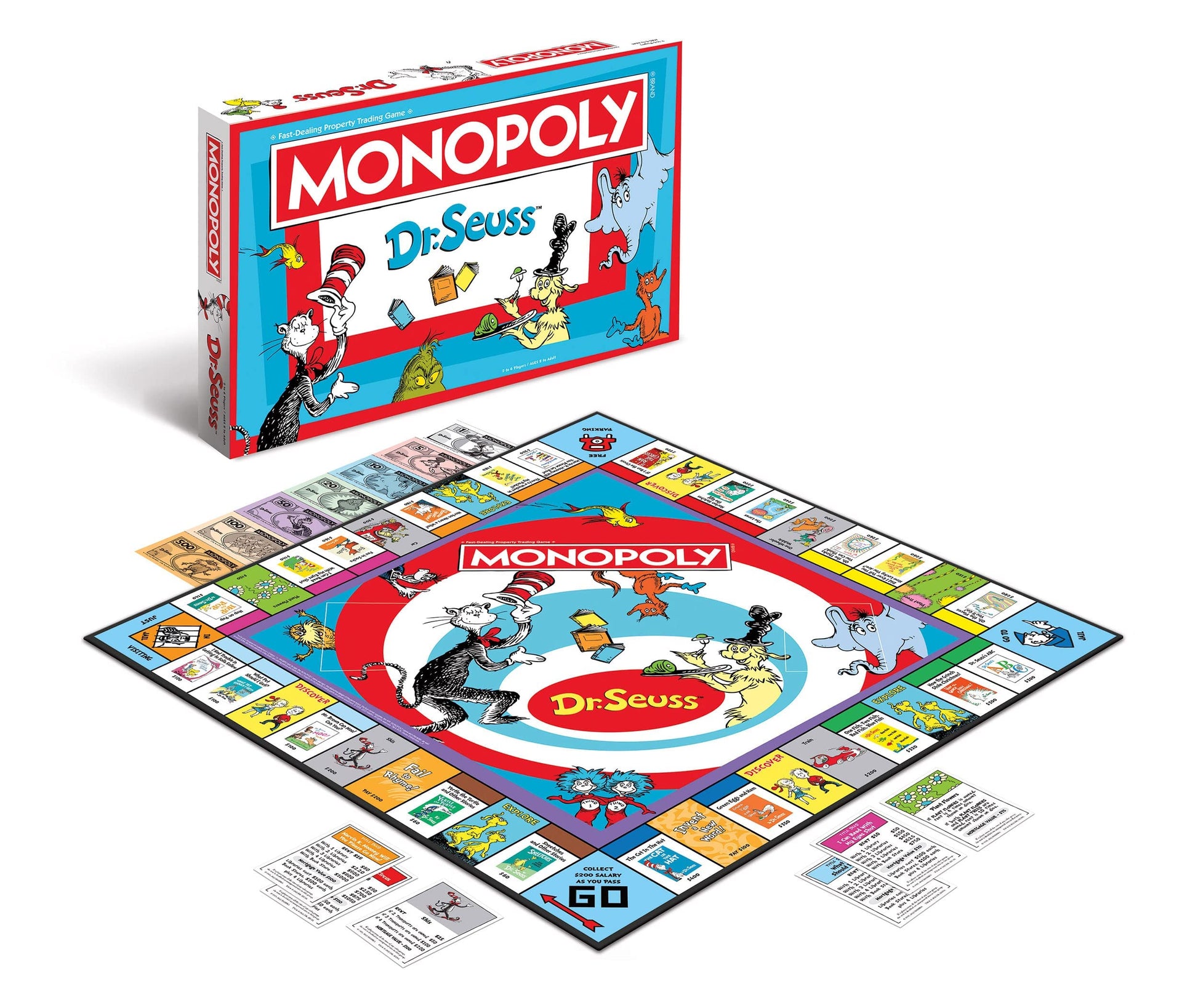 Monopoly: Dr. Seuss | Buy, Sell, Trade Books | Collectible Classic Monopoly Game Featuring Custom Game Board & Artwork | Officially-Licensed Game
