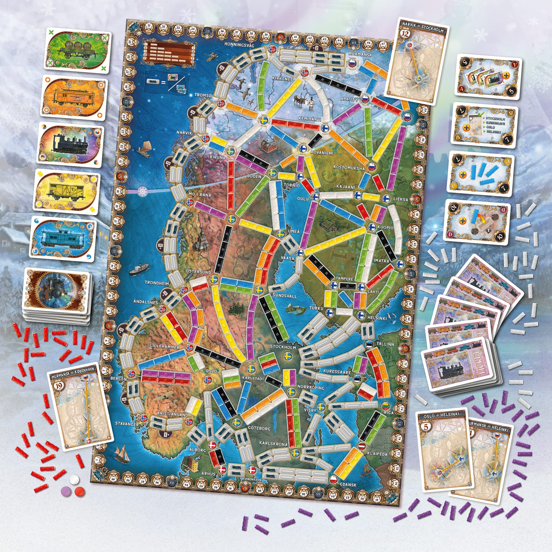 Ticket to Ride Northern Lights - Board Game - Strategy - North - 2-5 Years - 30-60 Minutes - 2-5 Players