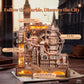 ROBOTIME Wooden Town Marble Run - 3D Wooden Puzzles for Adults EGB01 Night City Marble Run Kit - Wooden Puzzle Models for Adults to Build