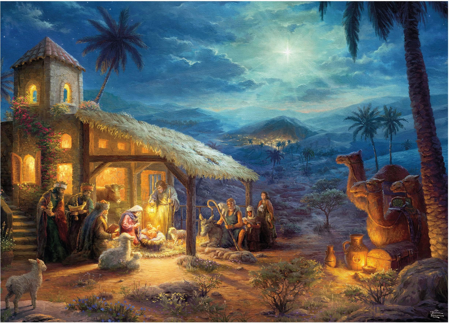 Ceaco - Thomas Kinkade Christmas Nativity - 1000 Piece Puzzle for Adults
