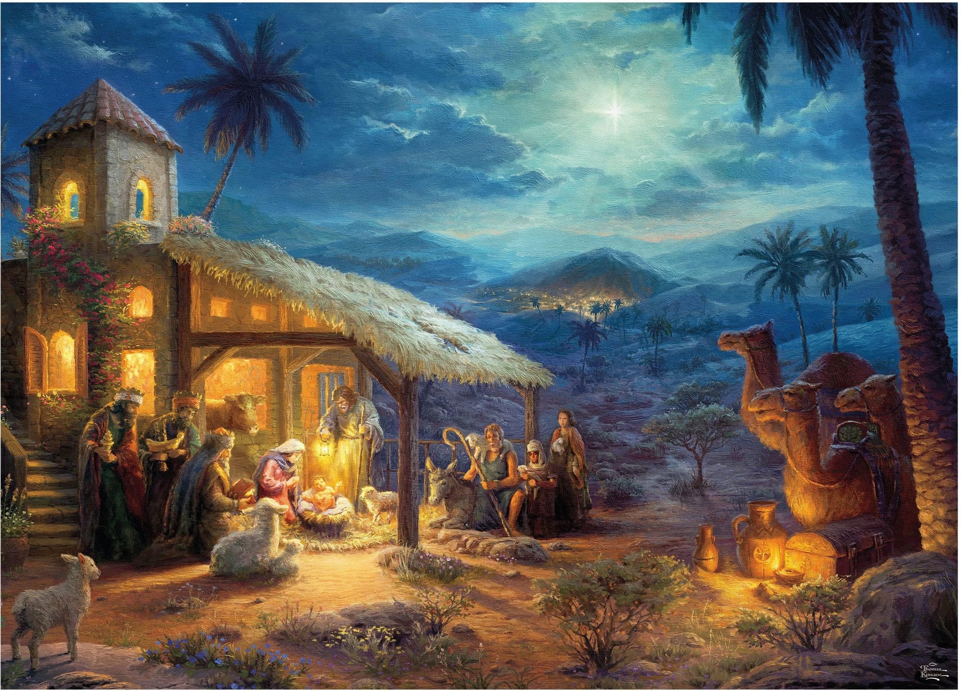 Ceaco - Thomas Kinkade Christmas Nativity - 1000 Piece Puzzle for Adults