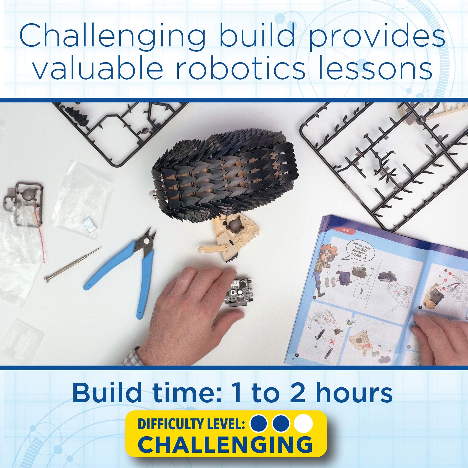 Thames & Kosmos My Robotic Pet - Tumbling Hedgehog | Build Your Own Sound Activated Tumbling, Rolling, Scurrying Pet | STEM Experiment Kit | Toy