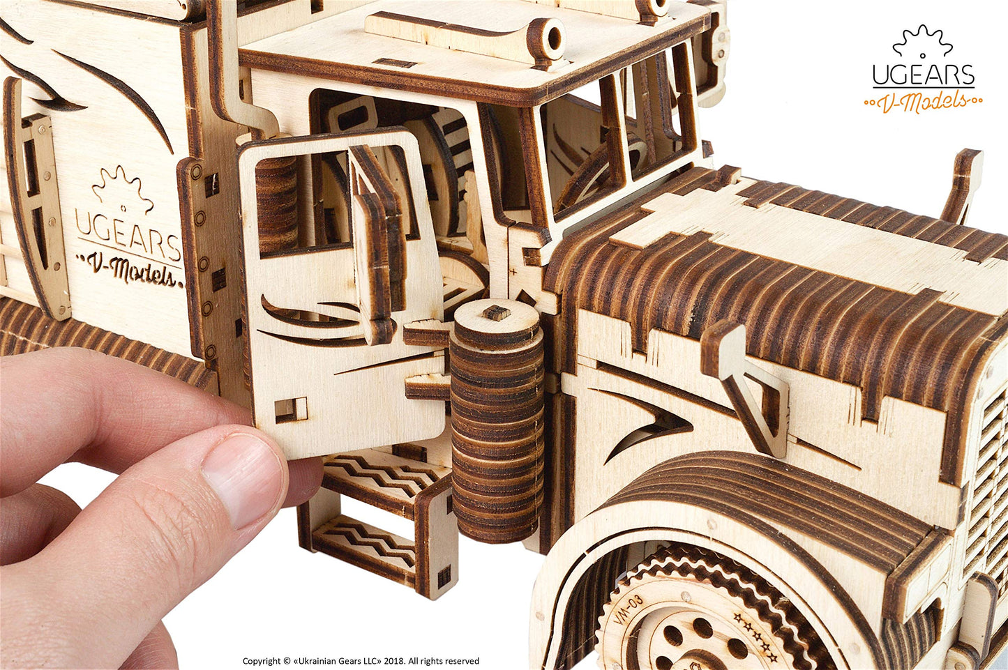 UGEARS Models 3-D Wooden Puzzle - Mechanical Heavy Boy Truck VM-03 Wooden Model Kit for Adults and Teens