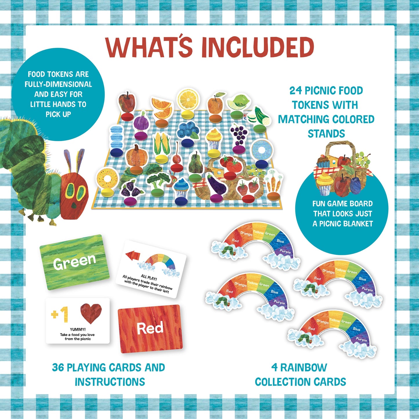 Briarpatch, The Very Hungry Caterpillar Rainbow Picnic Game, Based On Board Books by Eric Carle, Preschool Learning for Kids