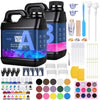 KISREL Epoxy Resin 82oz - Clear Epoxy Resin Kit with 15 Pigments and 15 Colors of Mica Powders - No Yellowing No Bubble Casting Resina for Art Crafts
