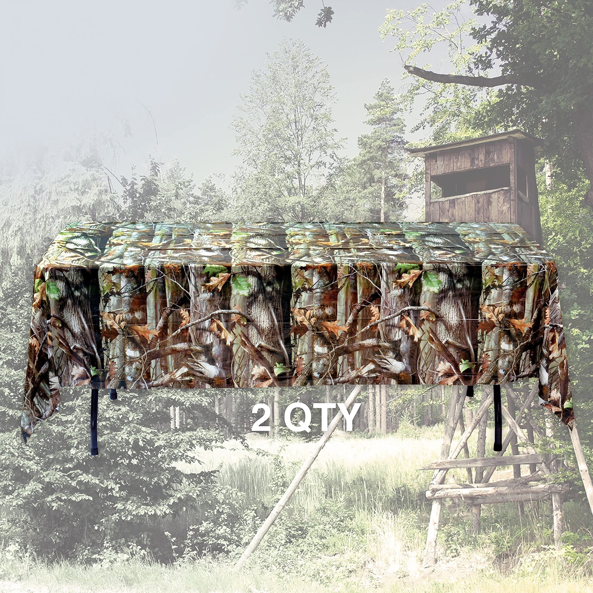 Havercamp Hunting Camo Tablecover-Backdrops (2 Count)! Super Heavyweight Reusable Plastic. Authentic Next Camo Pattern. Great for Hunter Party