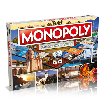 Monopoly Board Game Santa Barbara Edition: 2-6 Players Family Board Games for Kids and Adults, Board Games for Kids 8 and up, for Kids and Adults