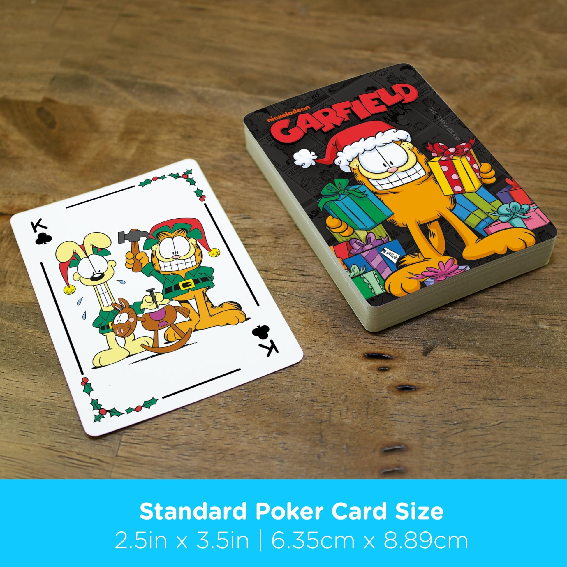 AQUARIUS Garfield Playing Cards - Christmas Themed Deck of Cards for Your Favorite Card Games - Officially Licensed Garfield Merchandise