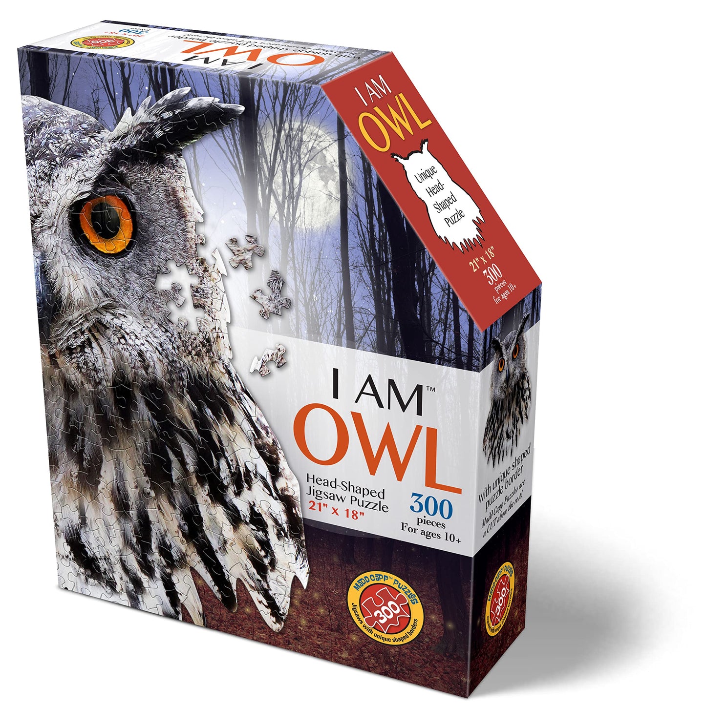Madd Capp Puzzles - I AM Owl - 300 Pieces - Animal Shaped Jigsaw Puzzle