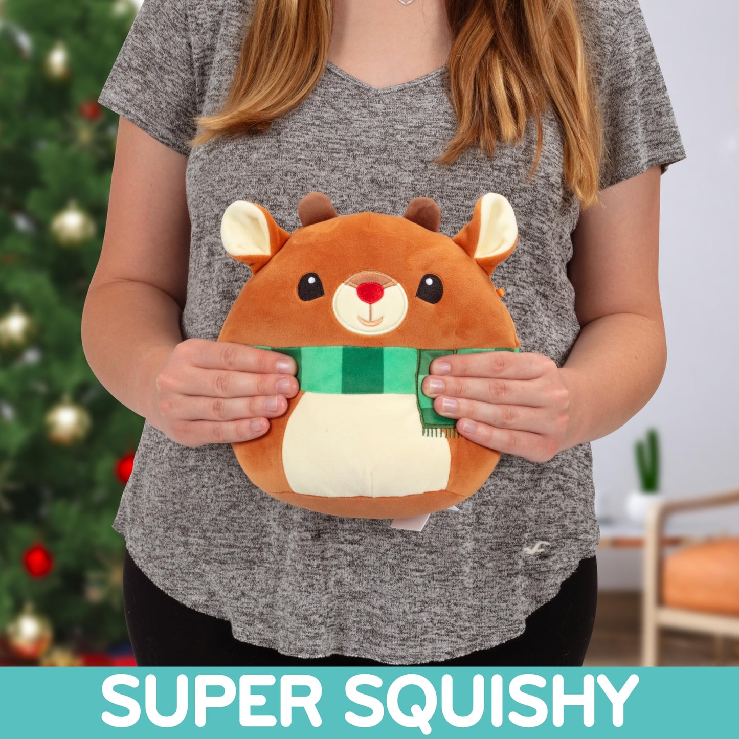 Squishmallows Original 8-Inch Rudolph The Red Nosed Reindeer - Official Jazwares Christmas Plush - Collectible Soft & Squishy Stuffed Animal Toy- 2025