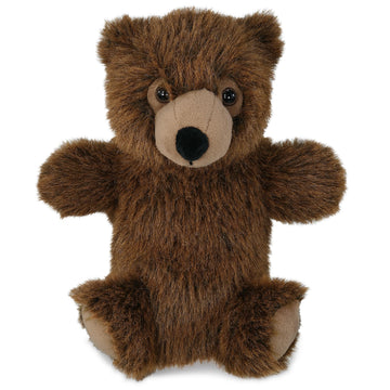DolliBu Brown Bear Plush Hand Puppet - Super Soft Stuffed Animal Brown Bear Puppet Toy for Kids, Educational Cute Plush Puppets for Teaching, Games