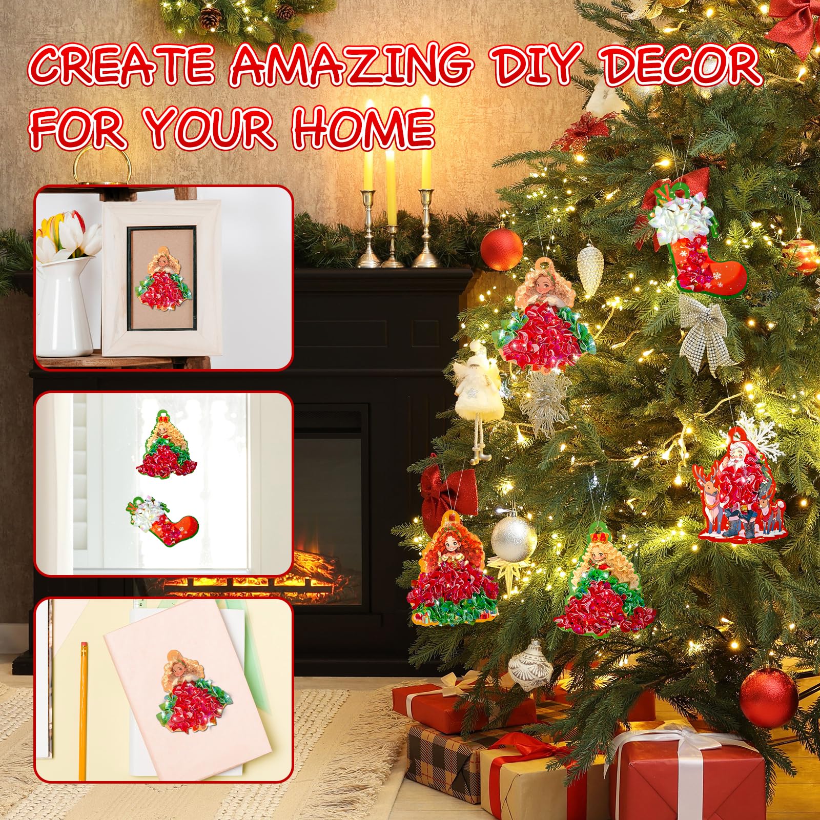 HOYON GP 24 PCS Poke Art Kit for Girls-Magical Princesses & Christmas Themed, Art and Craft Kit for Girl,Great Gifts for Girls Creative DIY Activity