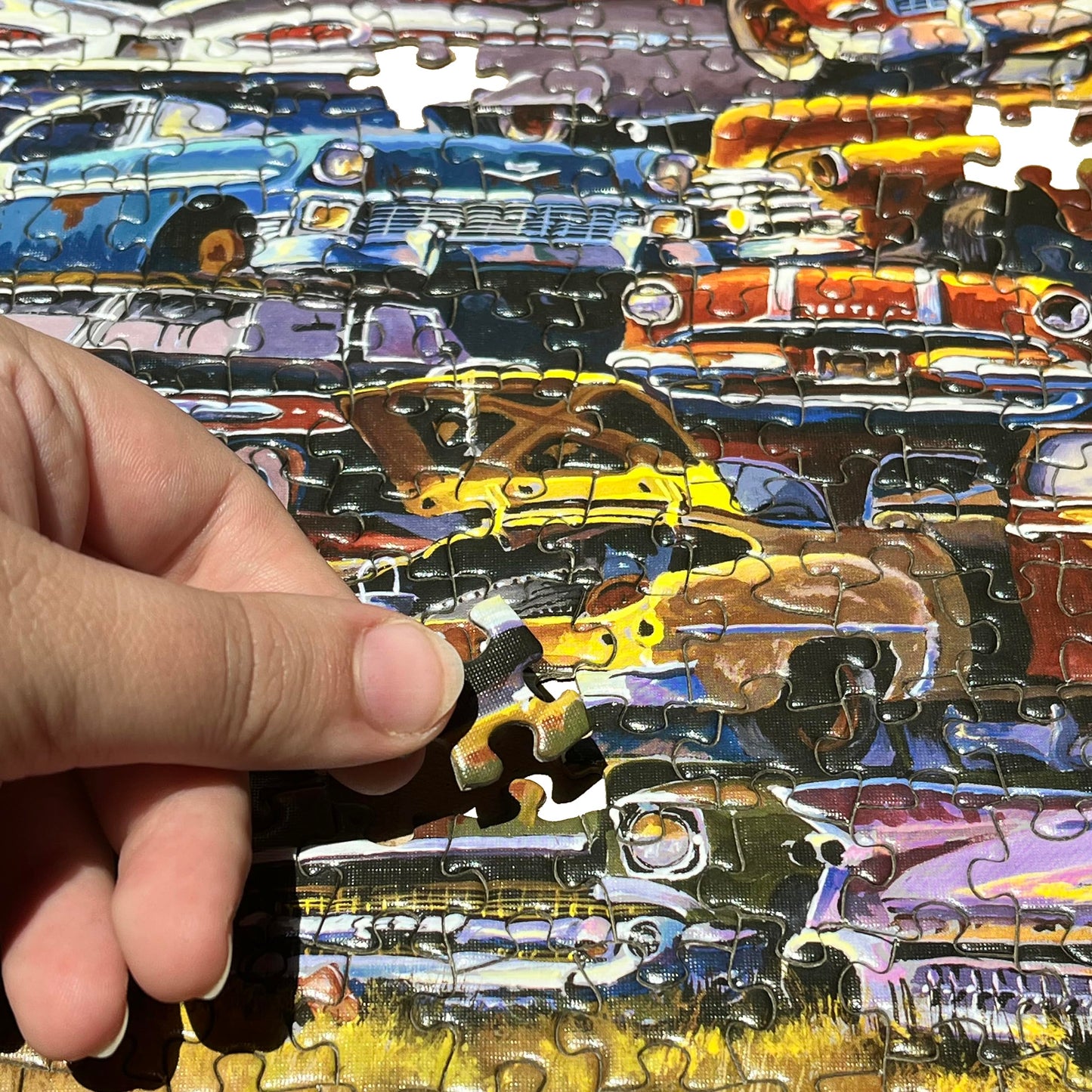 TDC Games Classic Car Puzzle Fabulous 50s Junkpile - 1000 Piece Vintage Jigsaw Puzzle for Adults