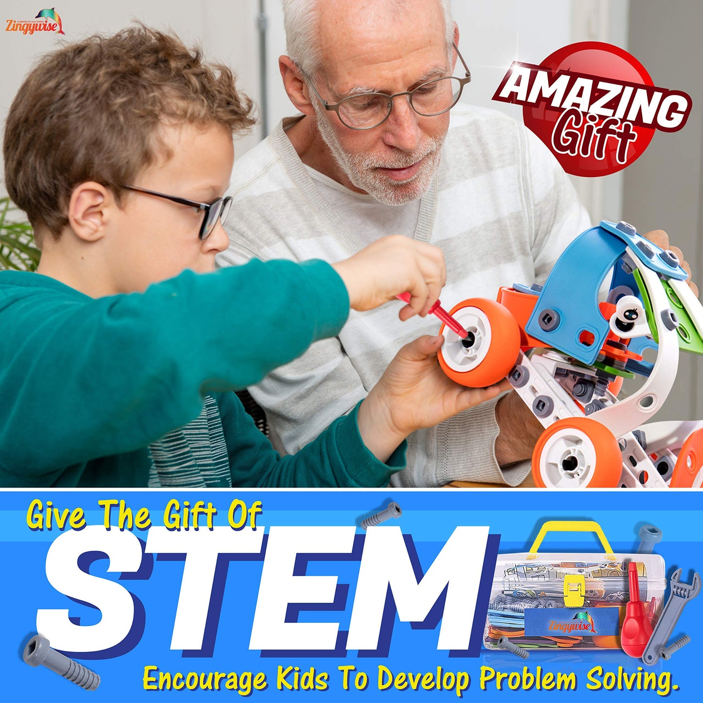 STEM Building Toy for 7-12 Year Old Boys - 7-in-1 Models Kids Love to Build and Play - 171Pcs Construction Set with Engineering Activity Kit - Best