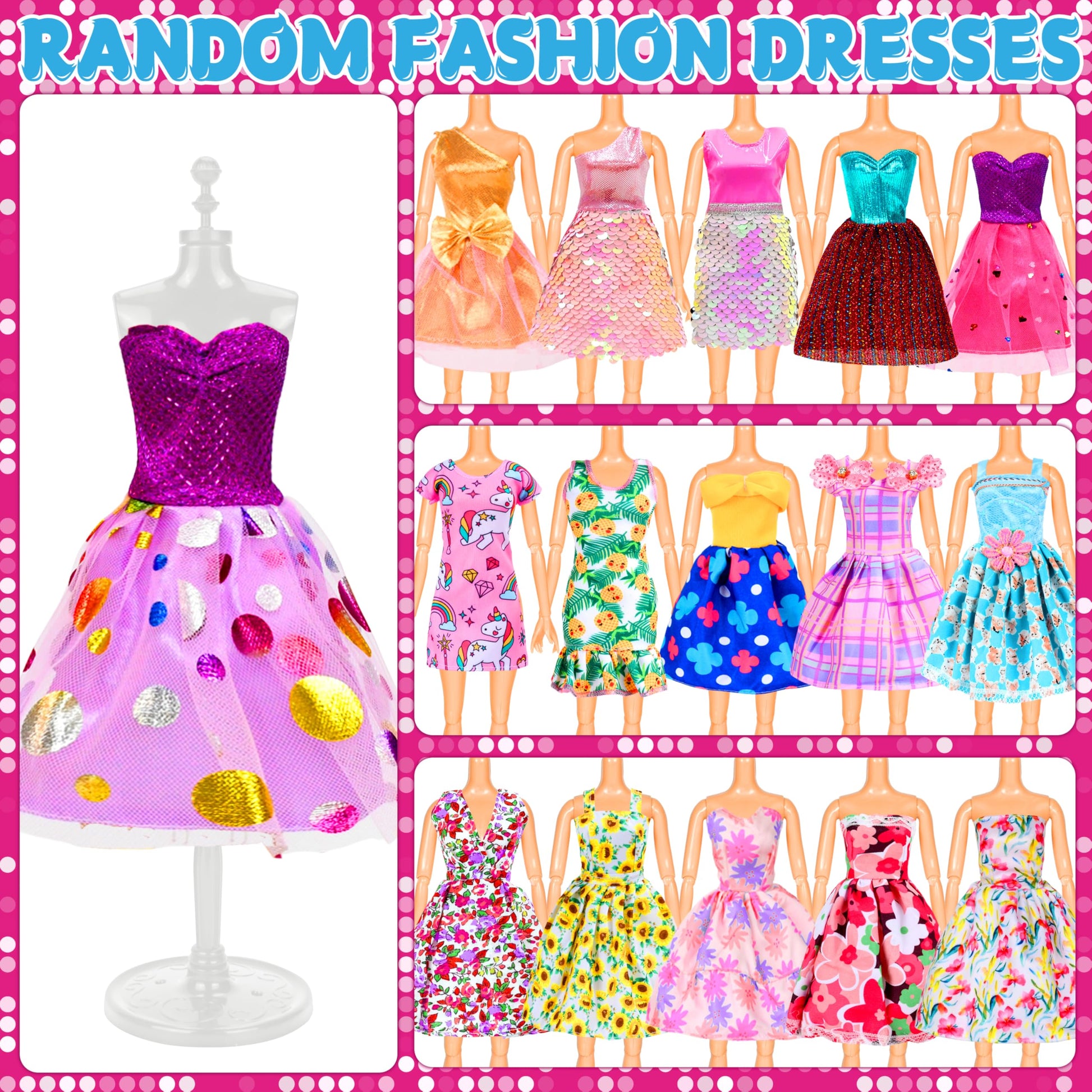 82 Pack Doll Clothes and Accessories - 2 Princess Dresses 1 Evening Dresses 5 Fashion Dresses 2 Tops 2 Pants 2 Bikini Swimsuits 20 Shoes 48