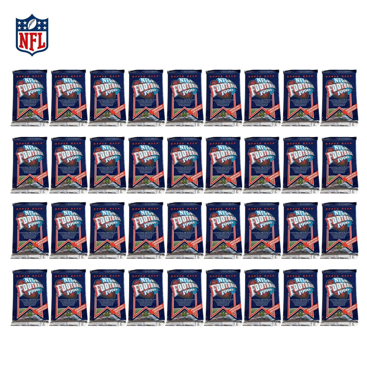 1991 Upper Deck NFL Football Trading Cards Premiere Edition - Unopened Box (36 packs/Box) - Possible Brett Favre RC!