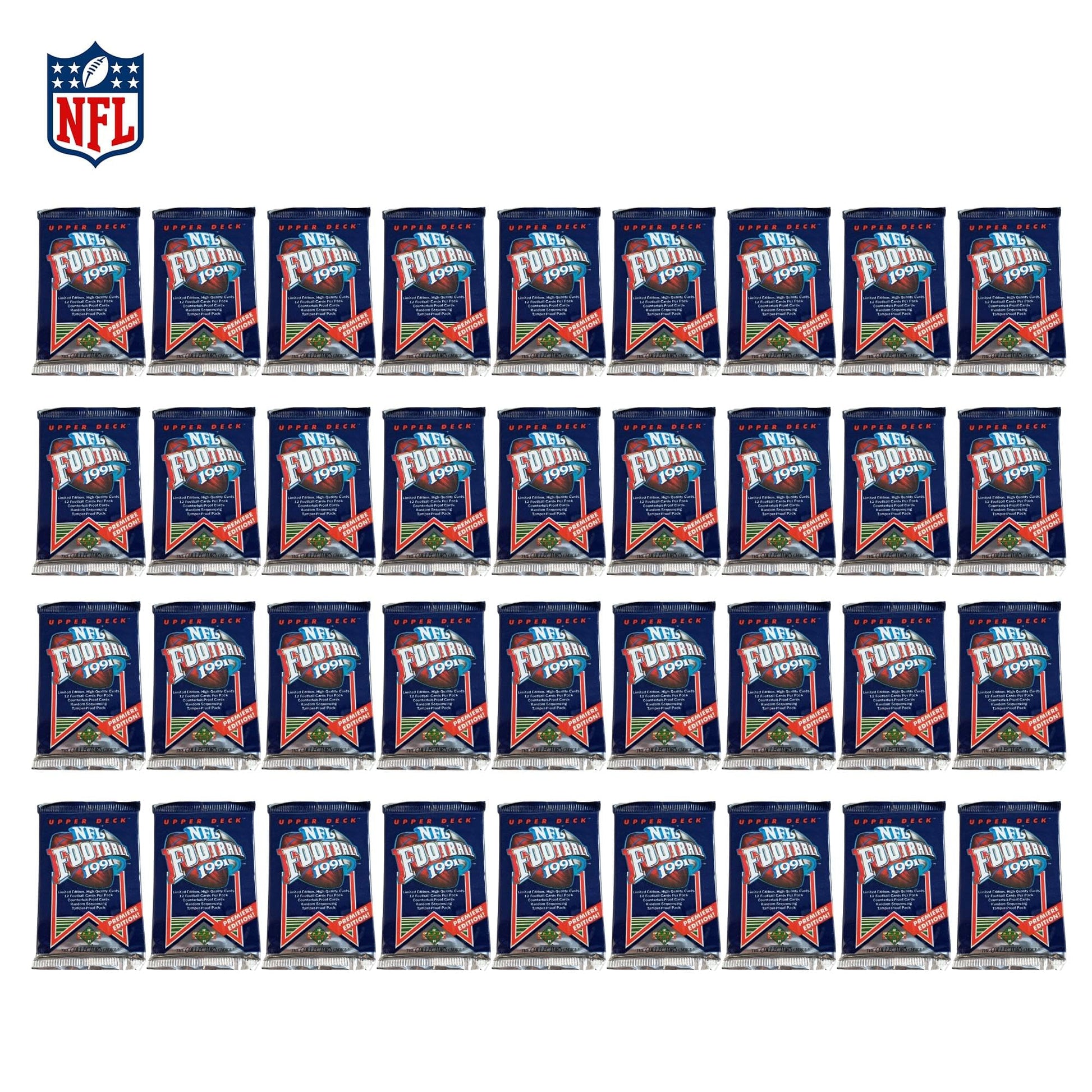 1991 Upper Deck NFL Football Trading Cards Premiere Edition - Unopened Box (36 packs/Box) - Possible Brett Favre RC!