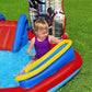 Marvel Spider-Man Inflatable Kids Backyard Water Play Center - Outdoor Sprayer Splash Kiddie Pool with Water Slide Arch, 6 Balls, Ring Toss