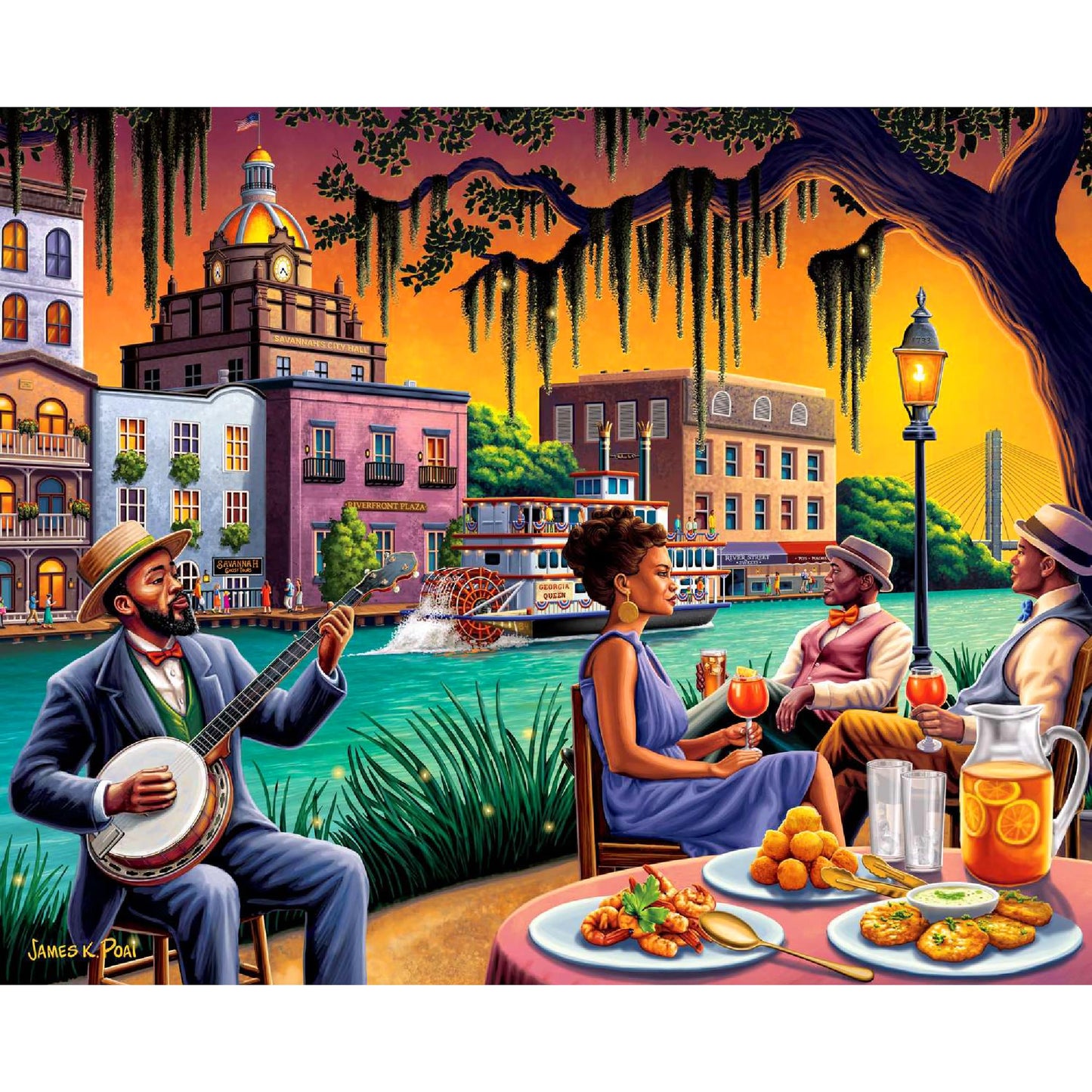 Boardwalk Savannah, GA 1000 Piece Jigsaw Puzzle Scenic Fun Romantic Puzzles with Premium Box, Gift for Adults and Family 19"x26"