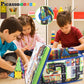 PicassoTiles Magnet Tile Toy Organizer Foldable City Theme Storage Bin Box with Lid and Handles Magnetic Tiles Building Blocks STEM Educational