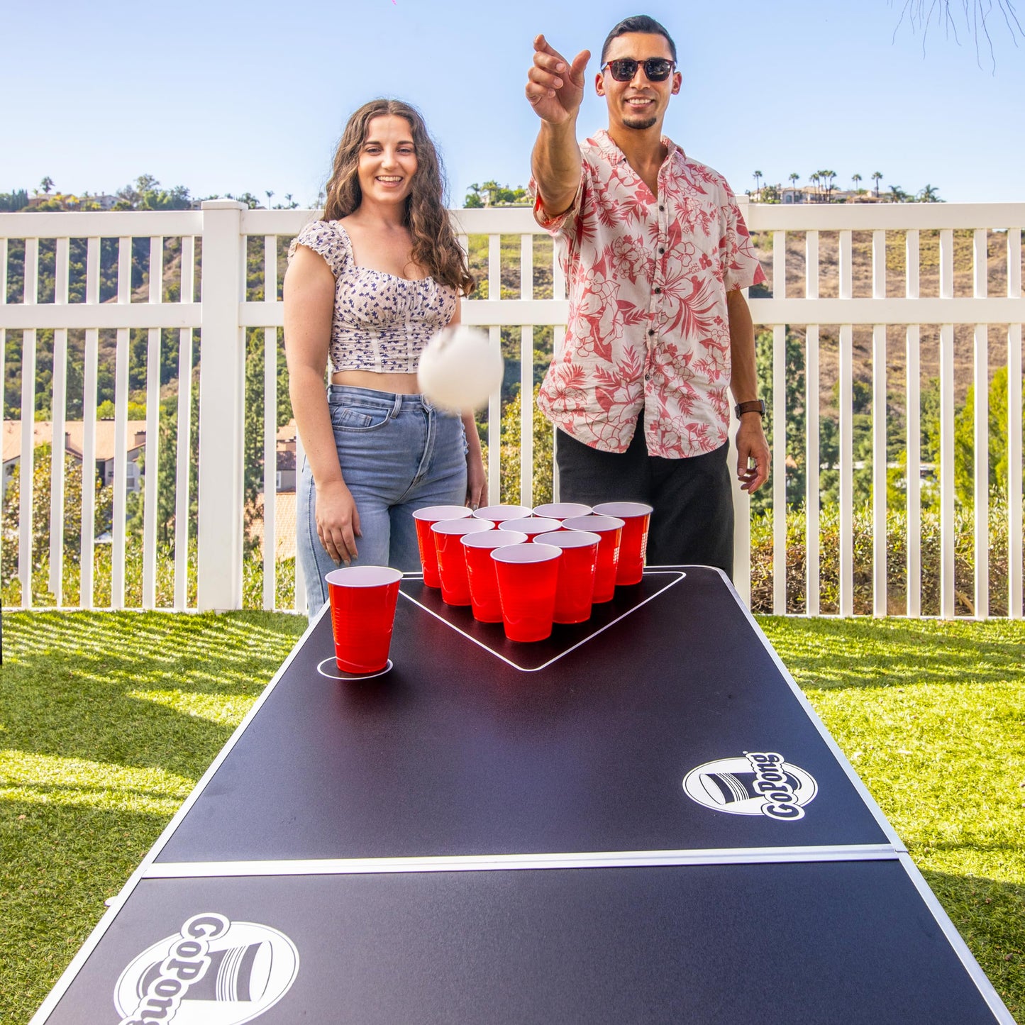 GoPong 6-Foot Cup Pong Table - Portable Folding Small Table for Party Games | Perfect for Indoor and Outdoor Games - Flip Cup Table with 6 Seamless