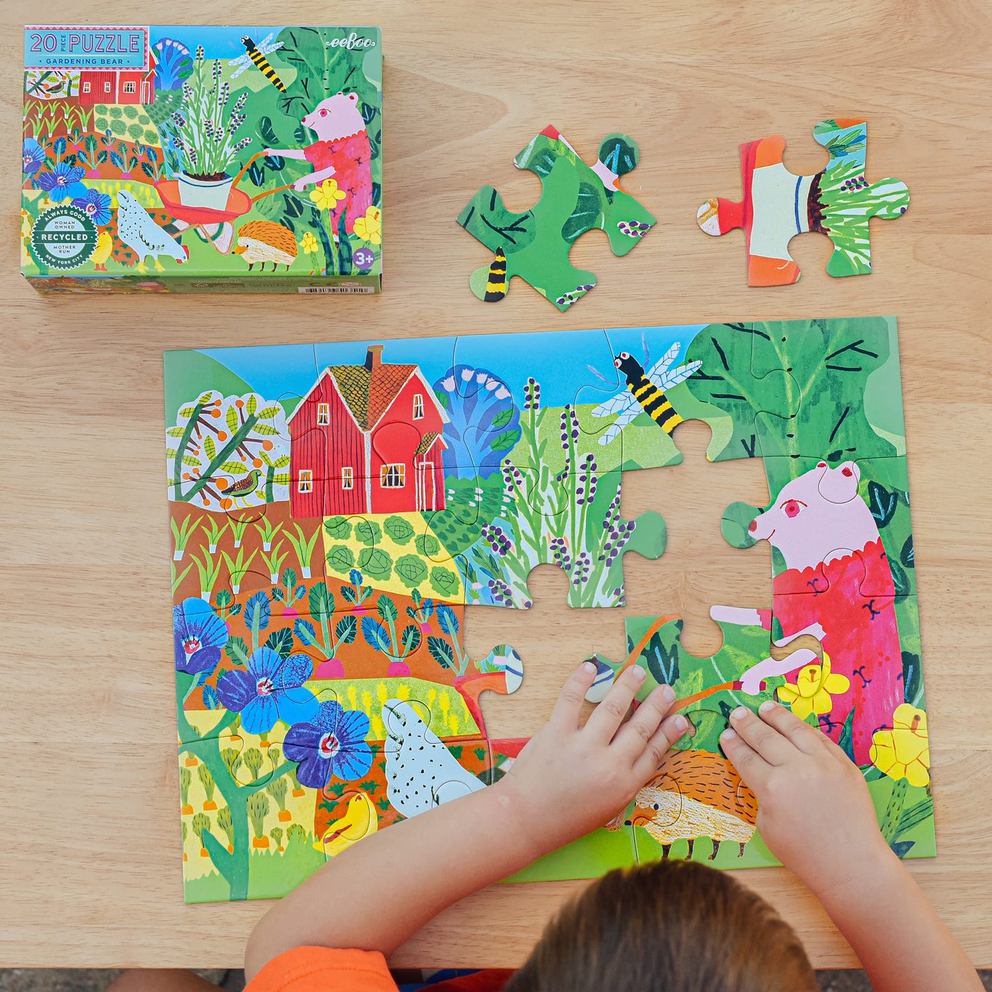 eeBoo Gardening Bear 20 Piece Jigsaw Puzzle/Ages 3+