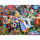 Bits and Pieces 500 Piece Puzzles for Adults - Quilting Festival - Large 18" x 24" Jigsaw Puzzles 500 Pieces Americana Farm Quilt, No 2 Pieces Alike