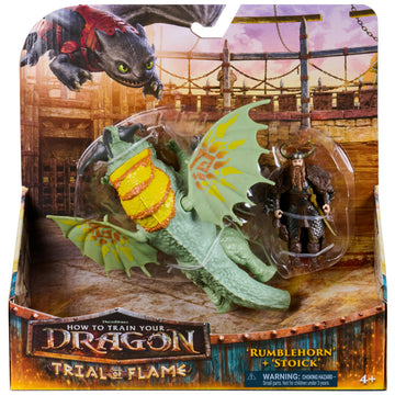 DreamWorks Dragons Rumblehorn & Stoick Action Figures Viking Rider Duo