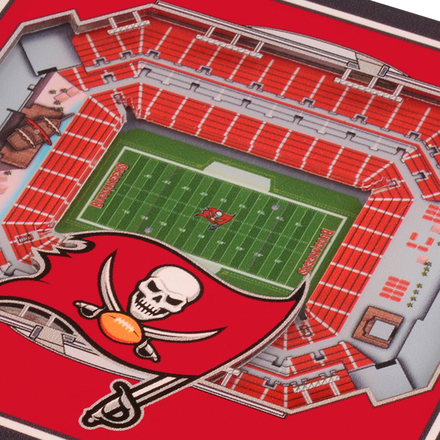 YouTheFan NFL Tampa Bay Buccaneers Licensed Fan Cribbage Wood Board Game