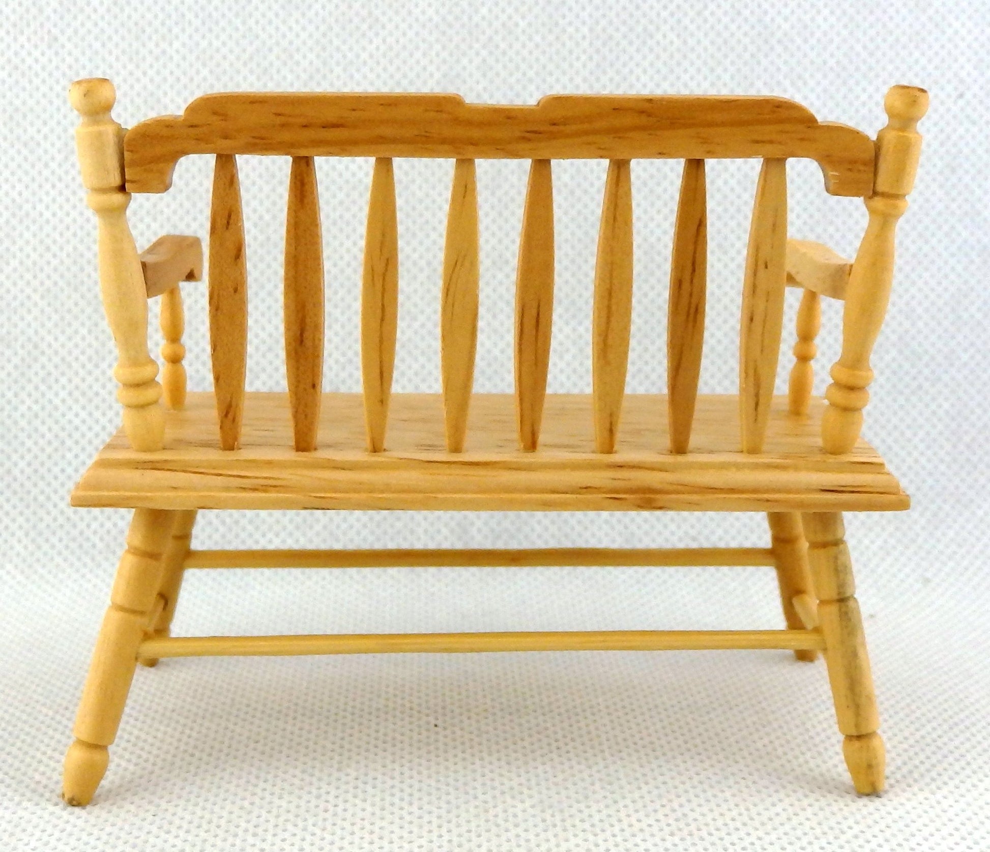 Melody Jane Dolls Houses Dollhouse Miniature Oak Deacons Bench