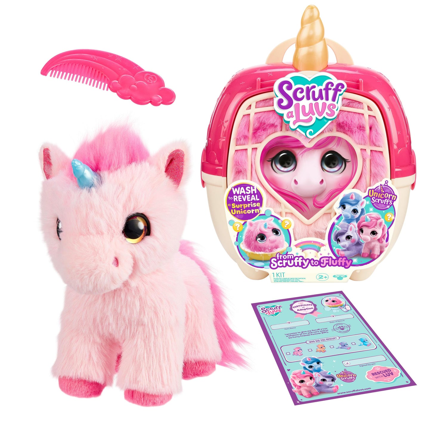 ScruffaLuvs Unicorn Scruffs Plush Toy, Wash to Reveal 1 of 4 Unicorns