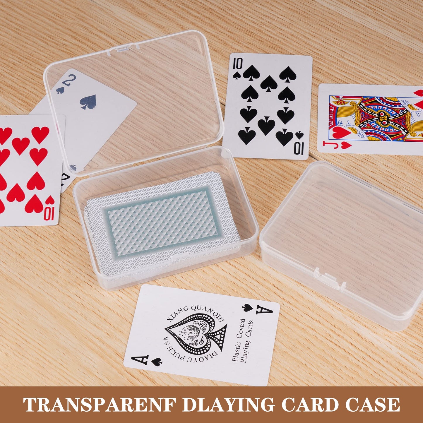 Playing Card Deck Cases 8Pcs Clear Plastic Playing Card Boxes Snaps Closed Poker Gaming Holder Plastic Storage Box Trading Card Box Card Storage