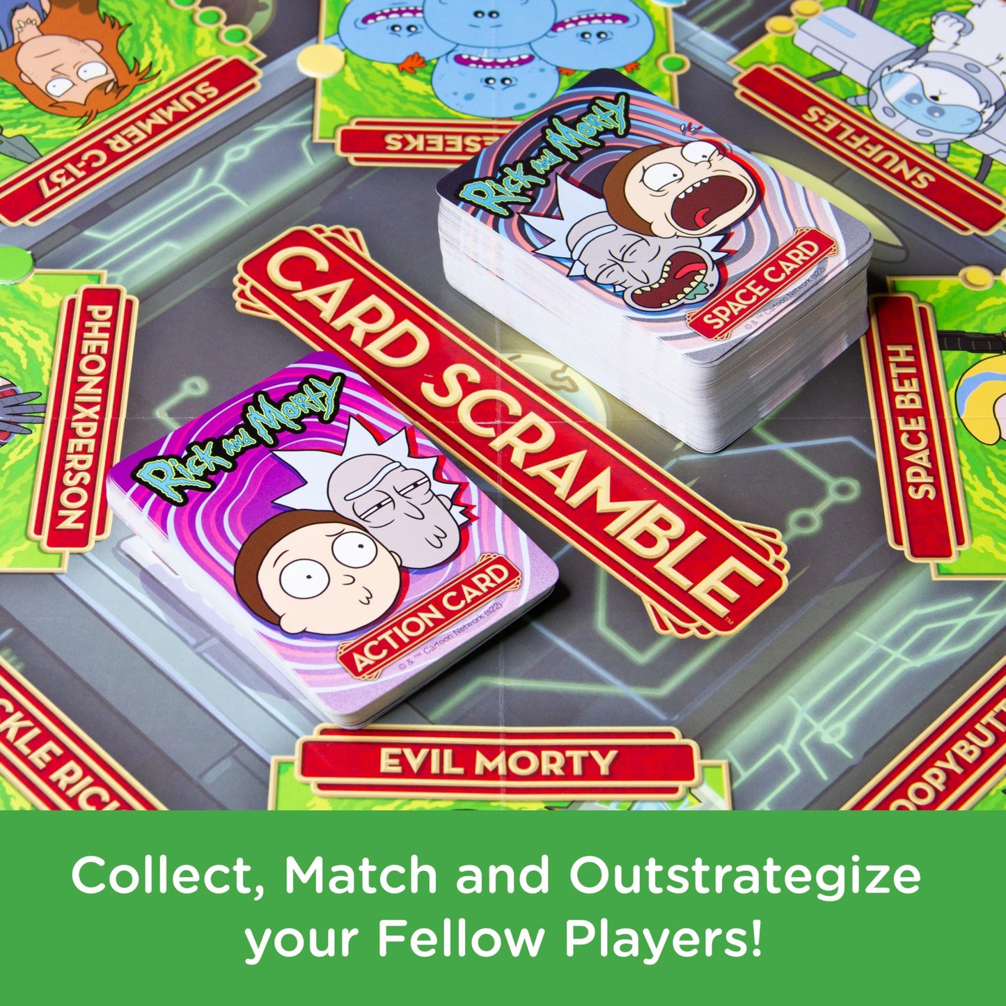 AQUARIUS Rick & Morty Card Scramble Board Game - Fun Family Party Game for Kids, Teens & Adults - Entertaining Game Night Gift - Officially Licensed