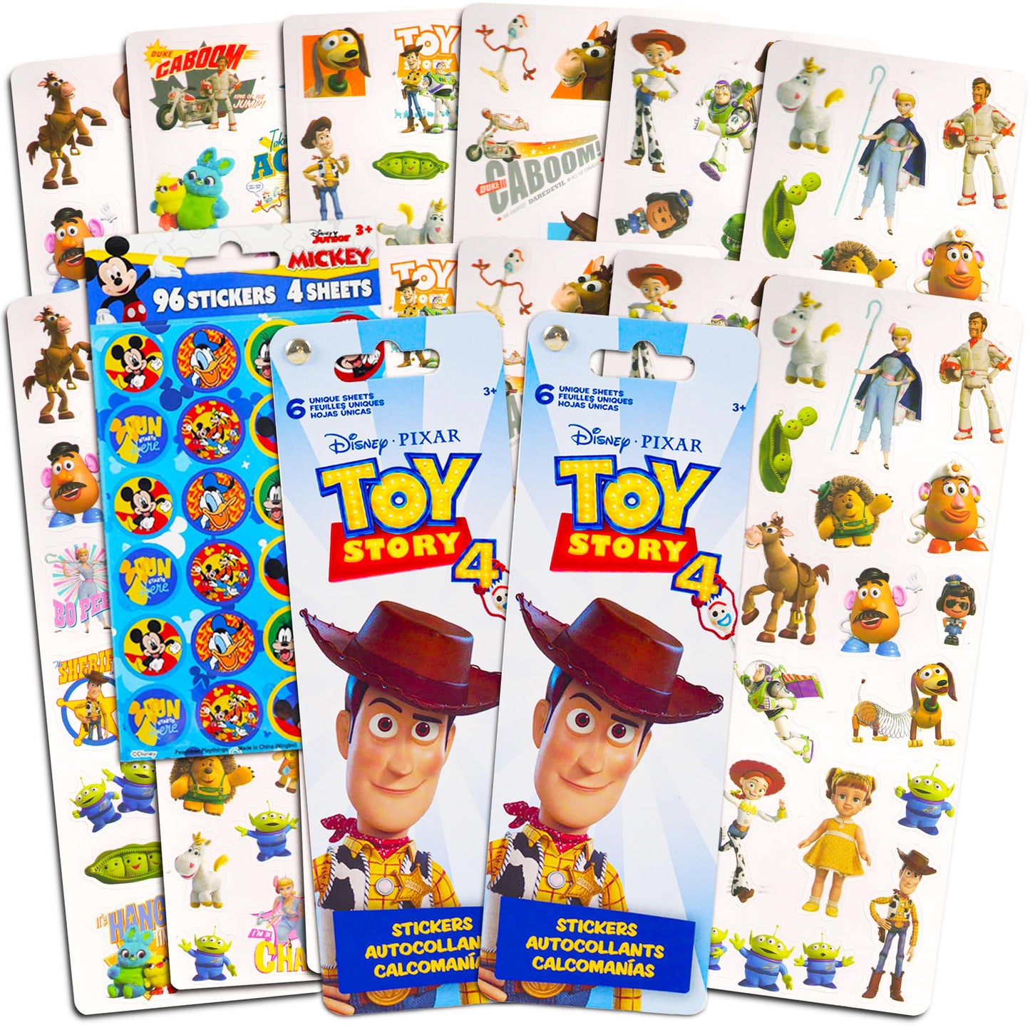 Toy Story Stickers Party Favors Pack - Bundle Includes 240 Toy Story Stickers with Bonus Mickey Mouse Stickers (12 Sticker Sheets, Toy Story Party