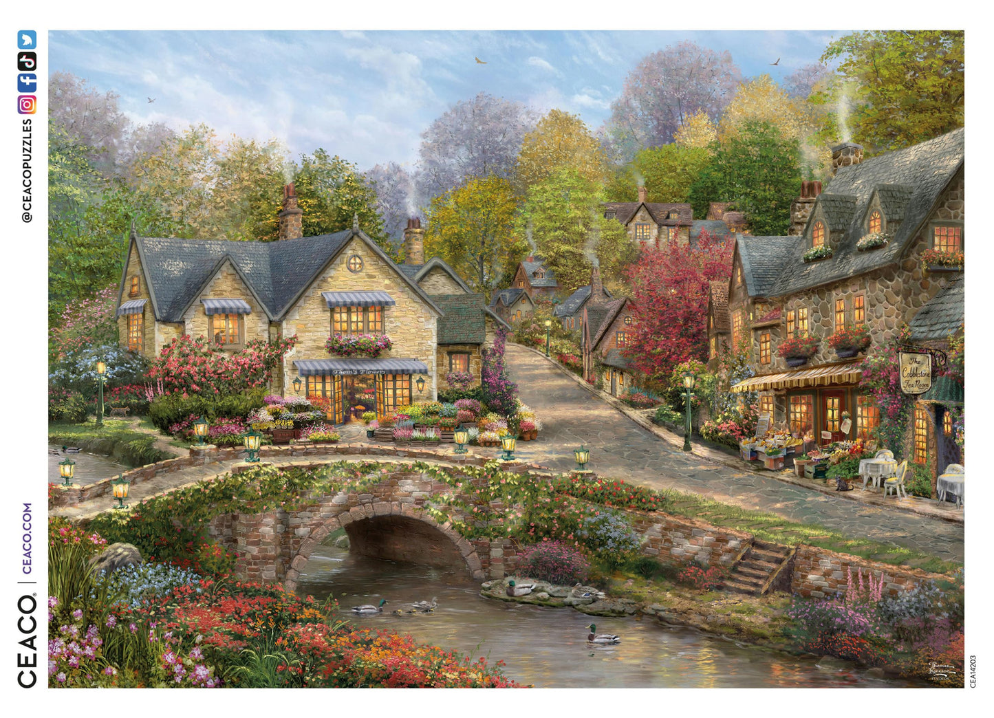 Buffalo Games - Thomas Kinkade Summer in Cobblestone - 1000 Piece Puzzle